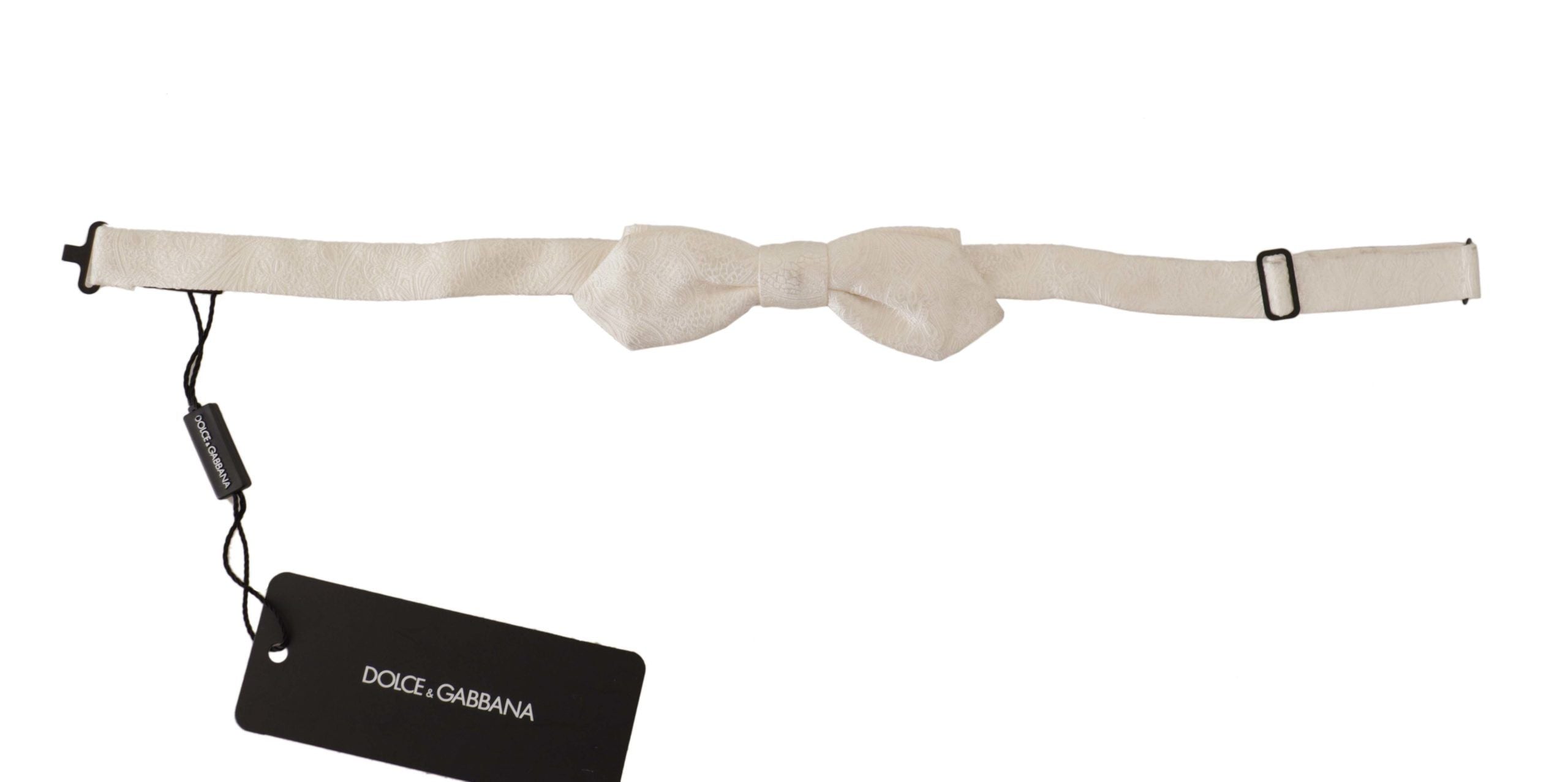Dolce &amp; Gabbana Elegante weiße Seidenfliege