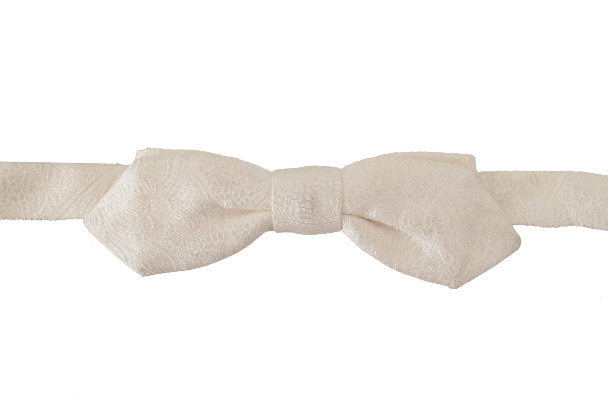 Dolce &amp; Gabbana Elegante weiße Seidenfliege