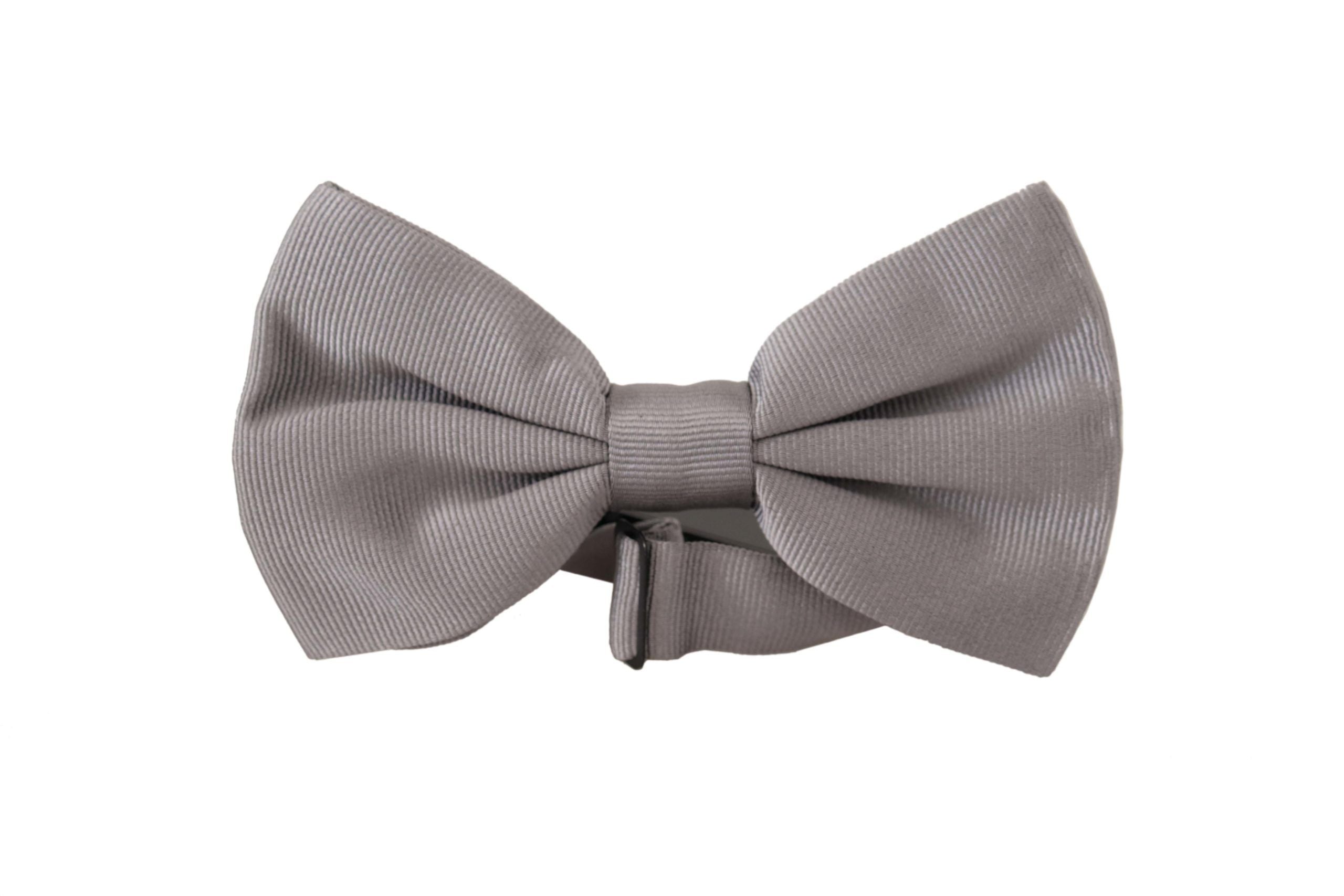 Dolce &amp; Gabbana Elegante graue Seidenfliege