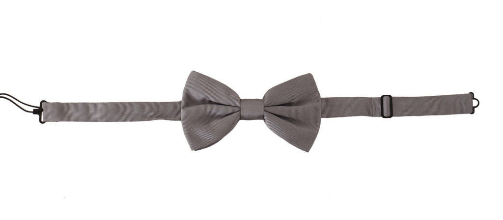 Dolce &amp; Gabbana Elegante graue Seidenfliege