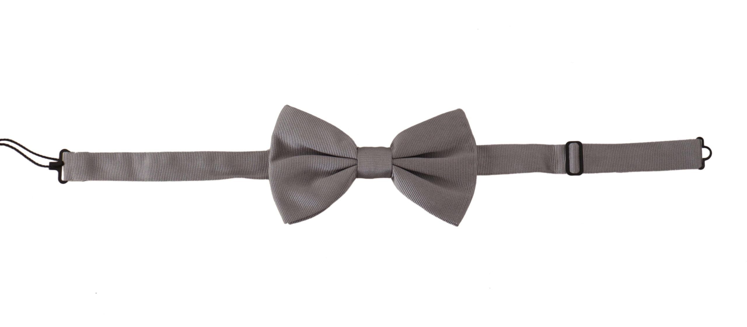 Dolce &amp; Gabbana Elegante graue Seidenfliege