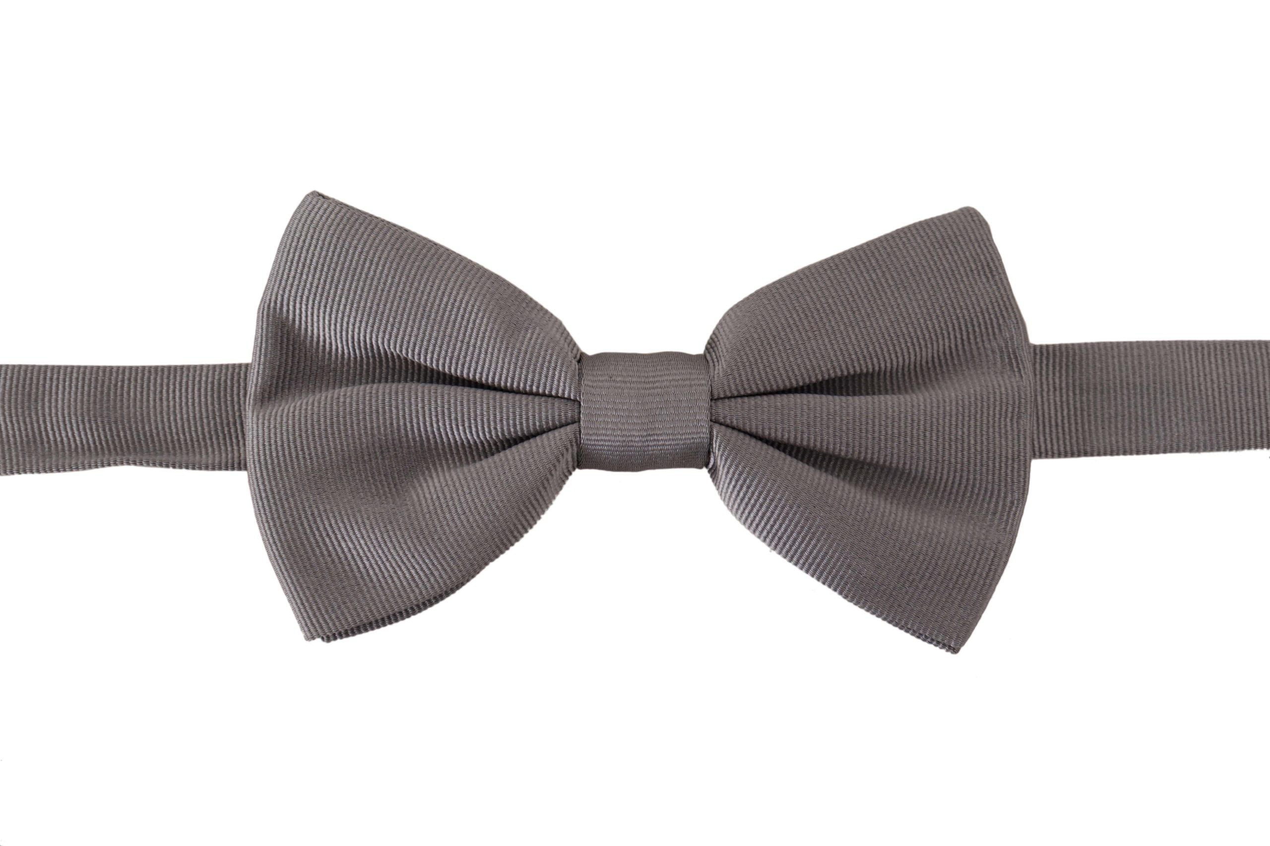 Dolce &amp; Gabbana Elegante graue Seidenfliege