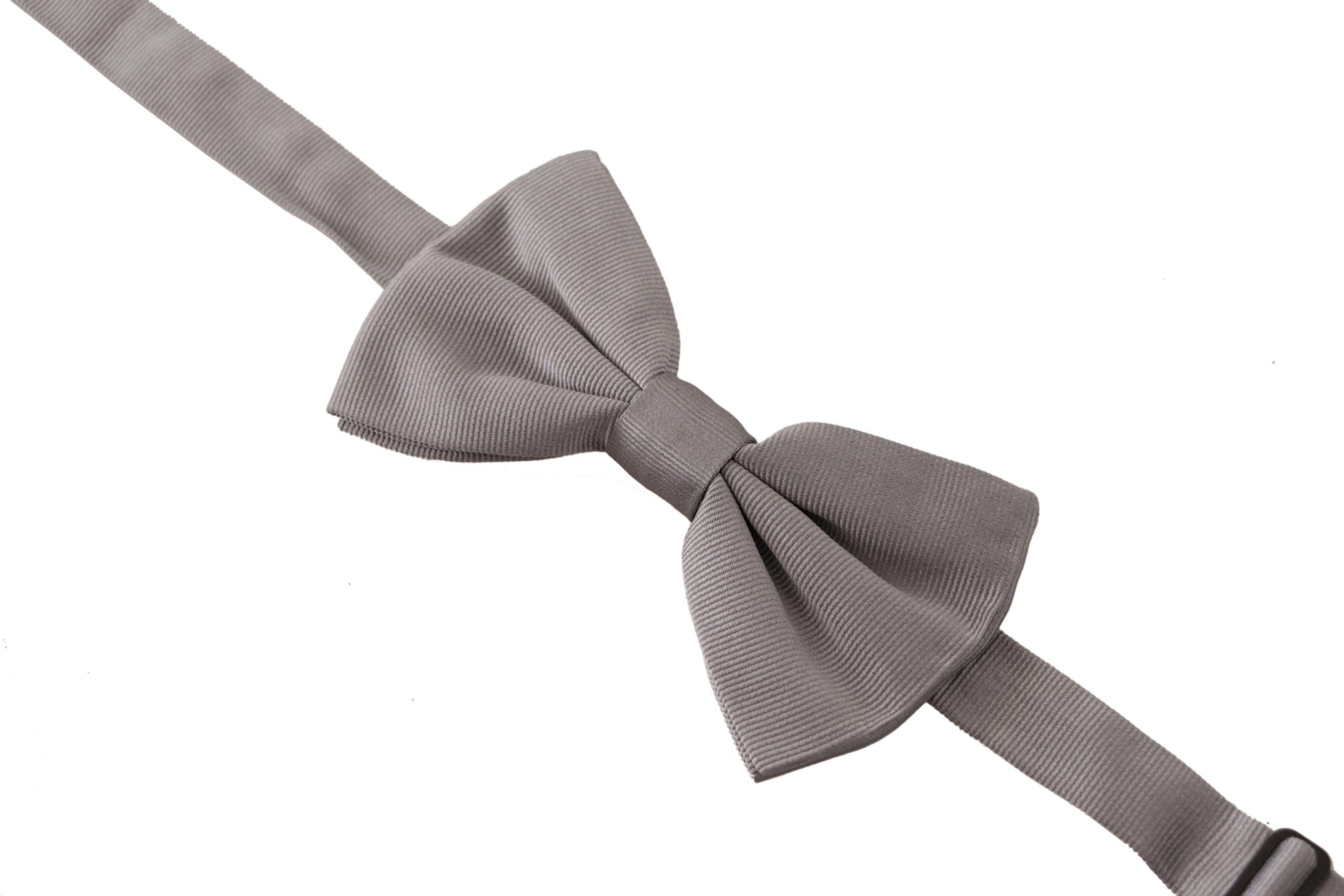 Dolce &amp; Gabbana Elegante graue Seidenfliege
