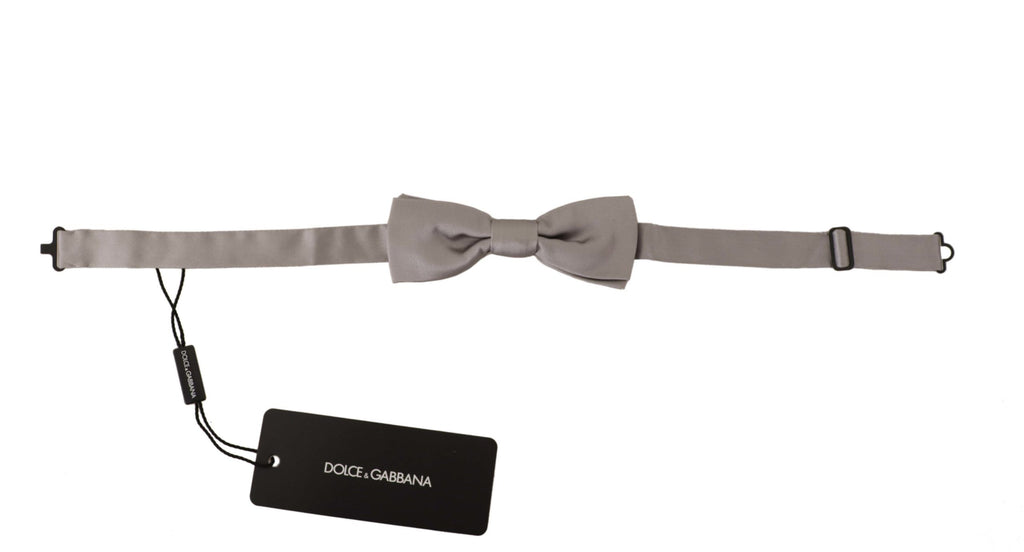 Dolce &amp; Gabbana – Elegante silberne Seidenfliege für den anspruchsvollen Abend