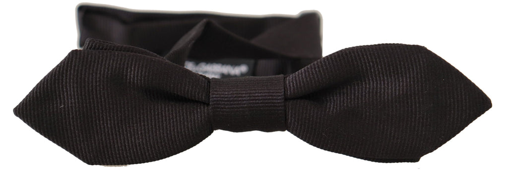 Dolce &amp; Gabbana Elegante schwarze Seidenfliege
