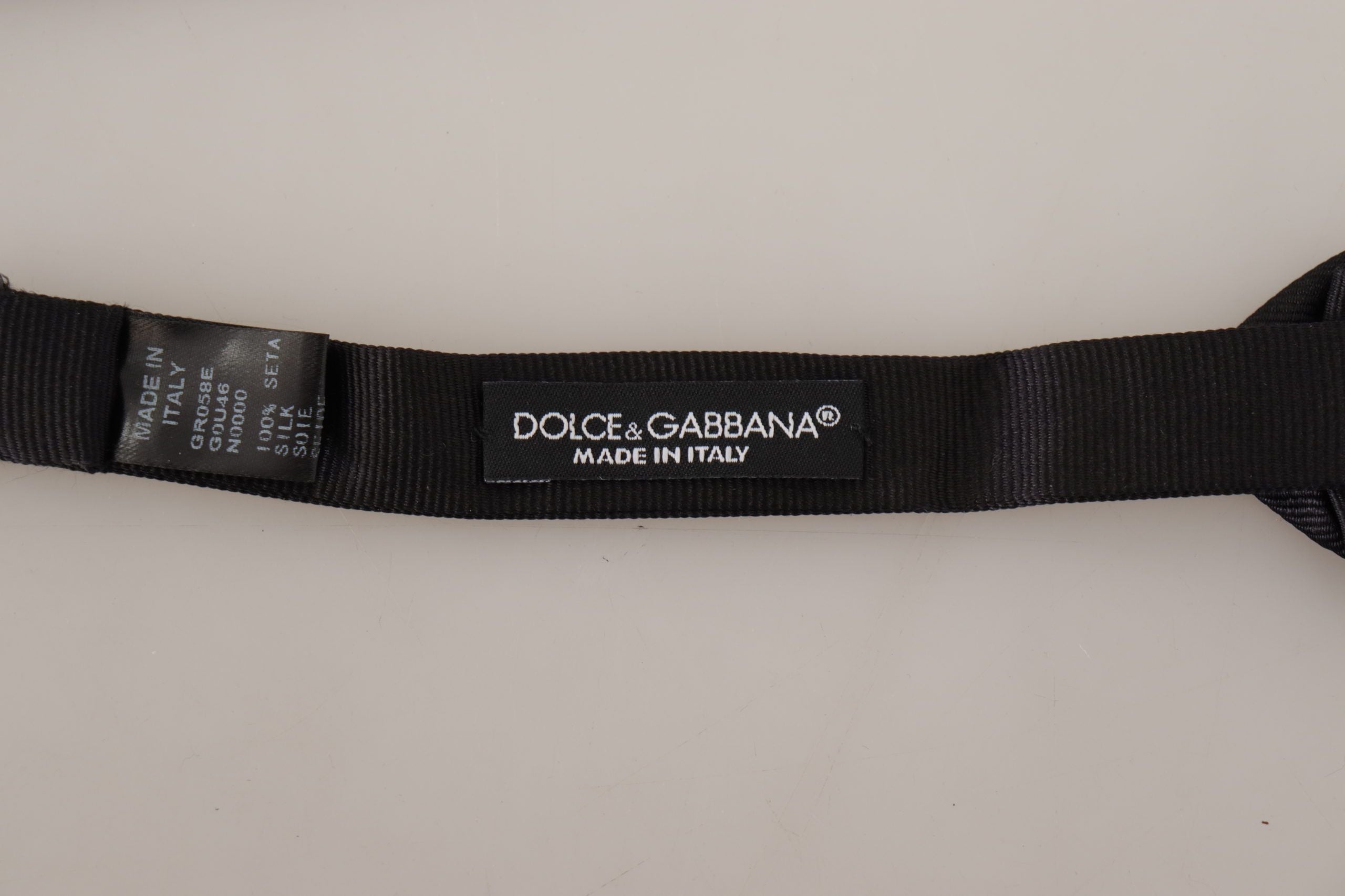 Dolce &amp; Gabbana Elegante schwarze Seidenfliege