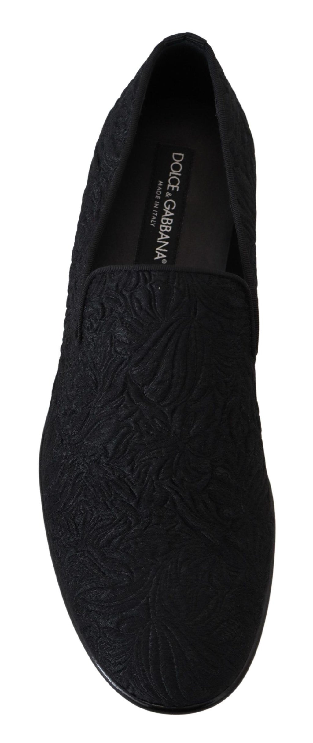 Dolce &amp; Gabbana – Elegante schwarze Jacquard-Loafer zum Hineinschlüpfen