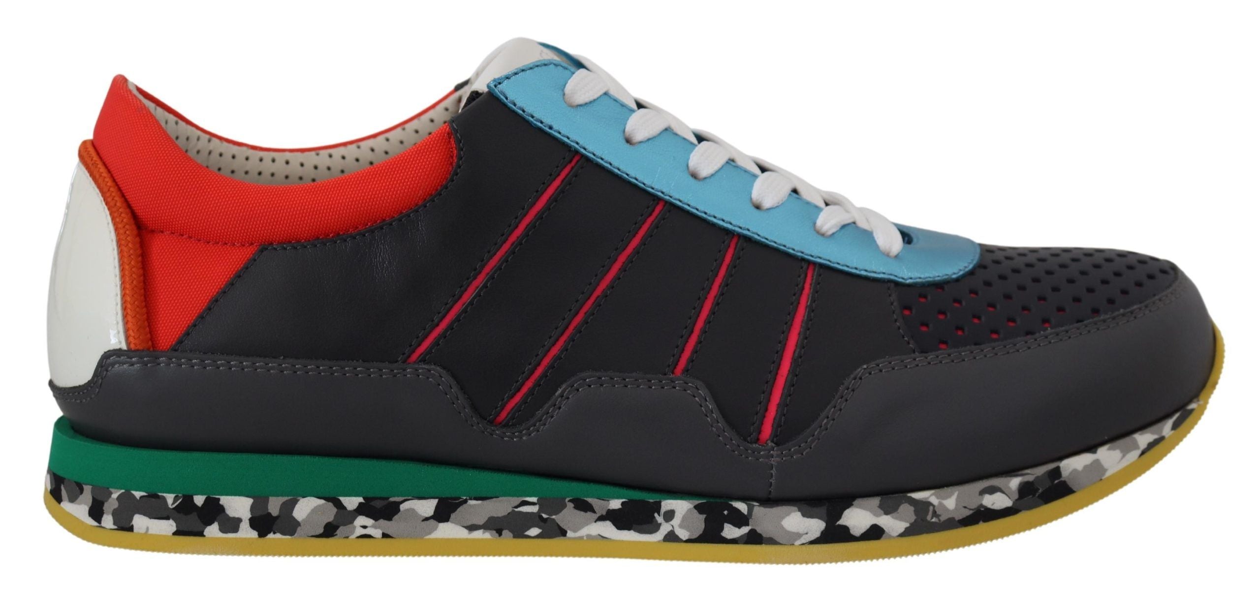 Dolce &amp; Gabbana Mehrfarbige Low-Top-Sneaker aus Ledermischung
