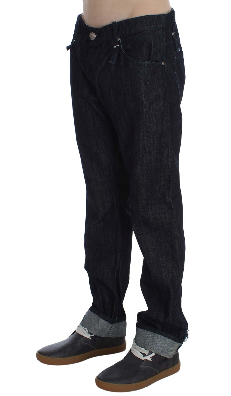 Acht Elegante Straight Fit Blaue Herren Jeans