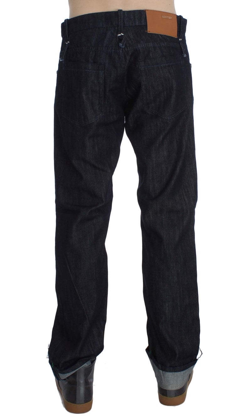Acht Elegante Straight Fit Blaue Herren Jeans