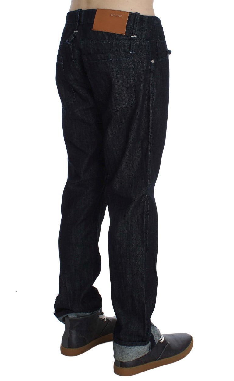 Acht Elegante Straight Fit Blaue Herren Jeans