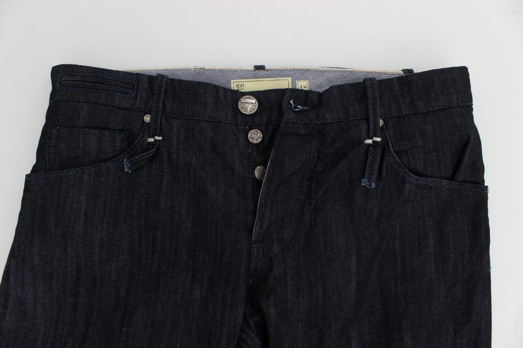 Acht Elegante Straight Fit Blaue Herren Jeans