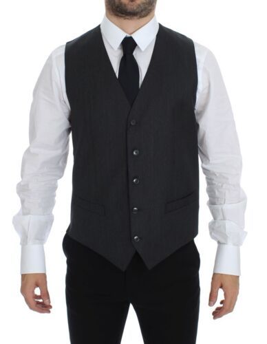 Dolce &amp; Gabbana Élégant gilet formel en laine grise
