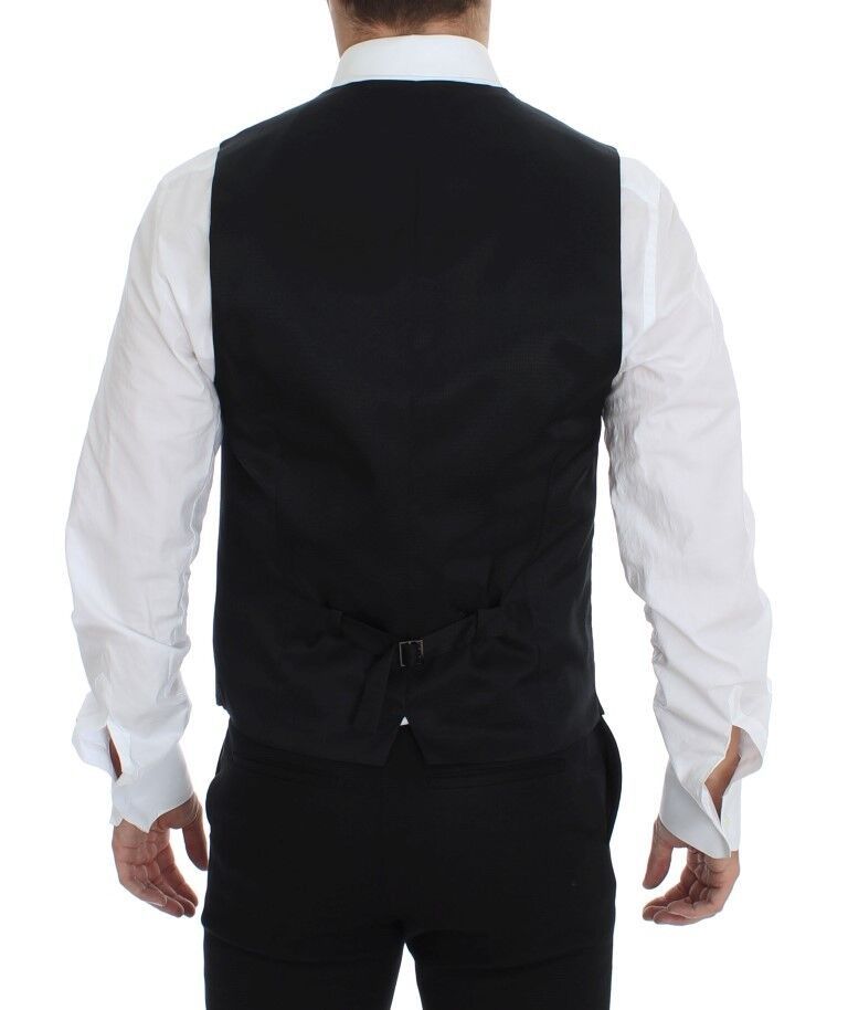 Dolce &amp; Gabbana Élégant gilet formel en laine grise