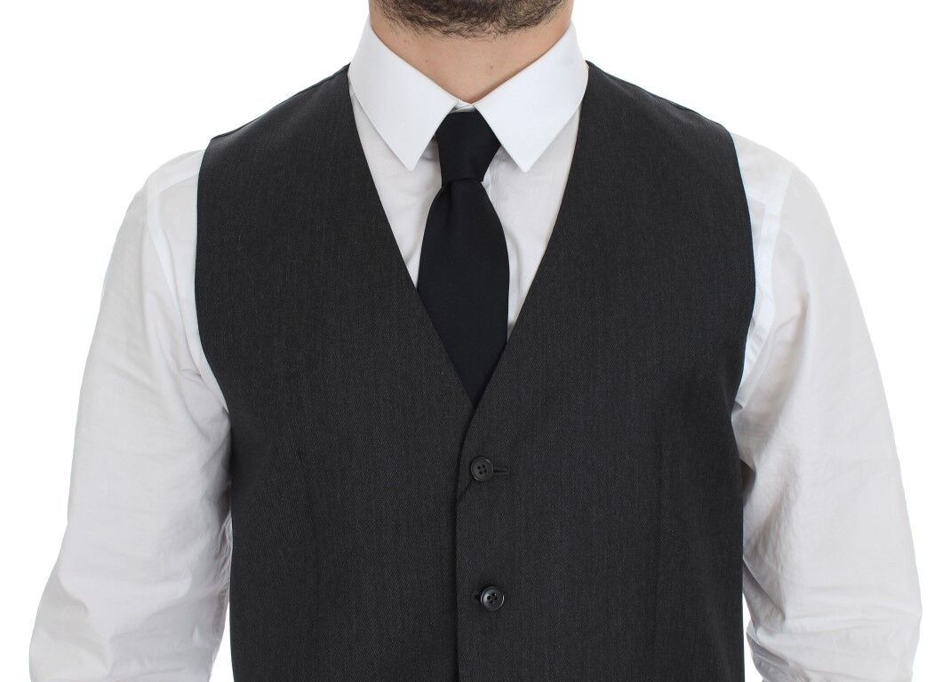 Dolce &amp; Gabbana Élégant gilet formel en laine grise
