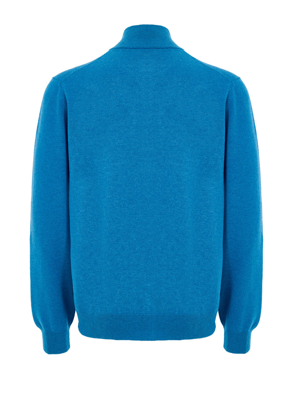 Gran Sasso Light Blue Wool Half-Zip Mock Sweater