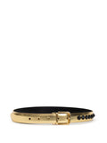 Dolce & Gabbana Gold Leather Belt with Black Crystal Embellishments – Siebentaschen