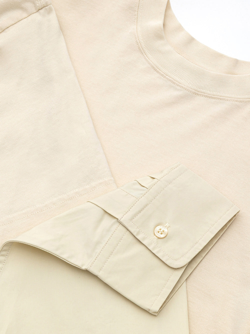 Balenciaga Cream Oversized Layered T-Shirt with Logo Embroidery Beige – Siebentaschen