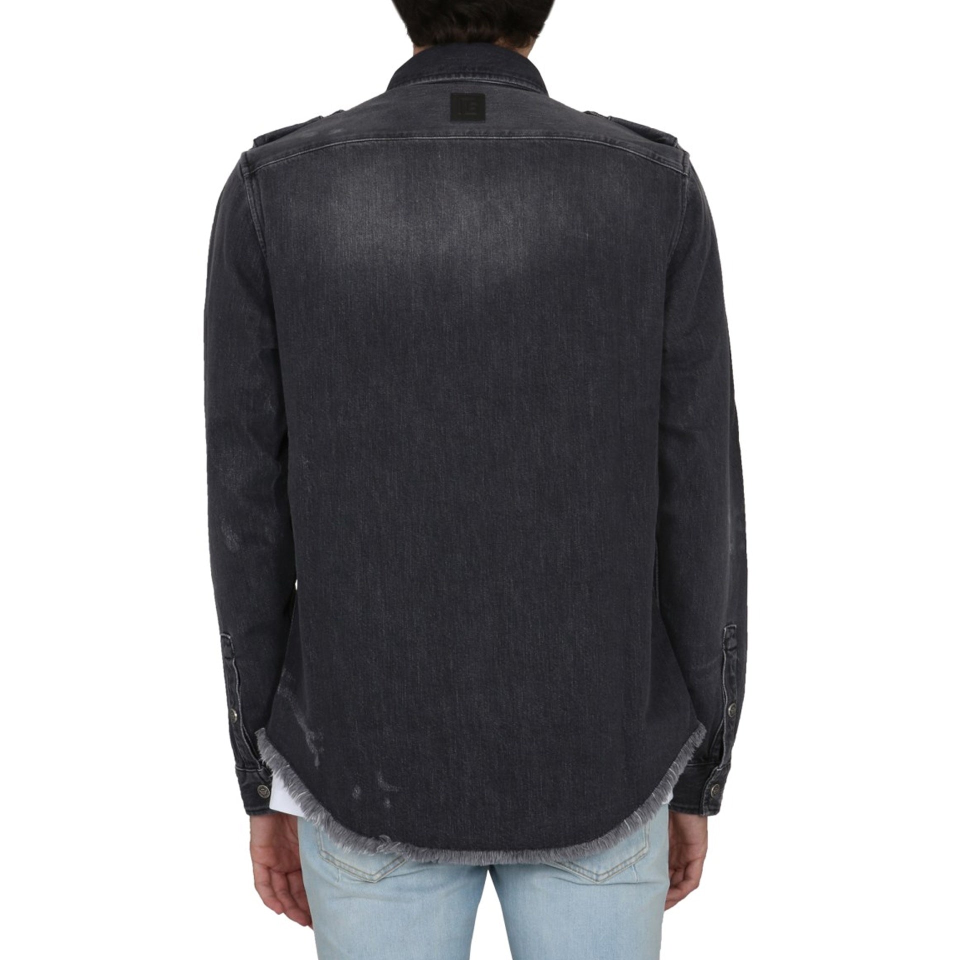 Chemise en jean de coton Balmain