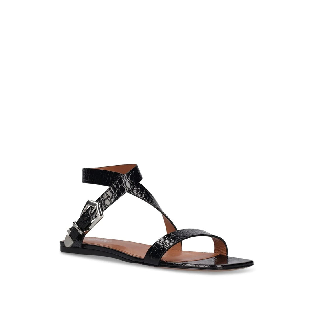 Paris Texas Lauren Croco Flat Sandals