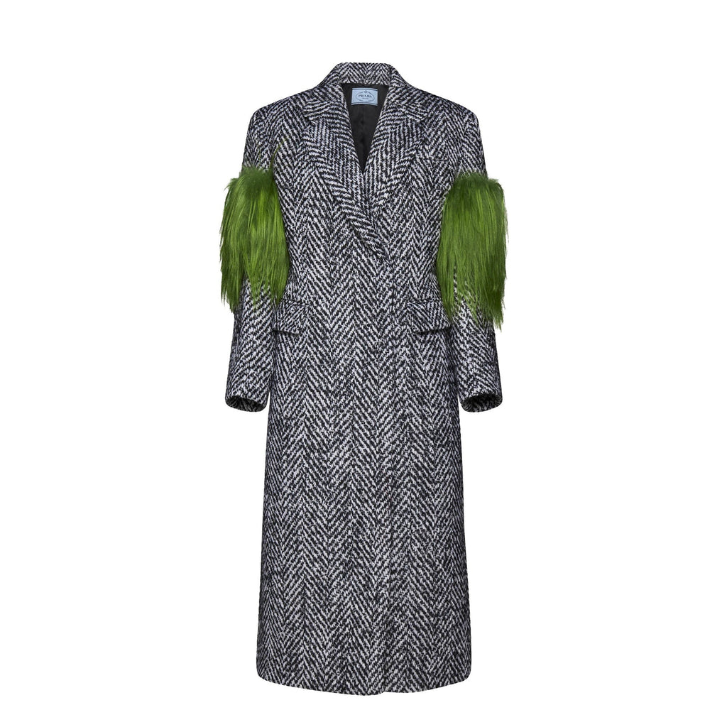 Prada Herringbone Wool Coat