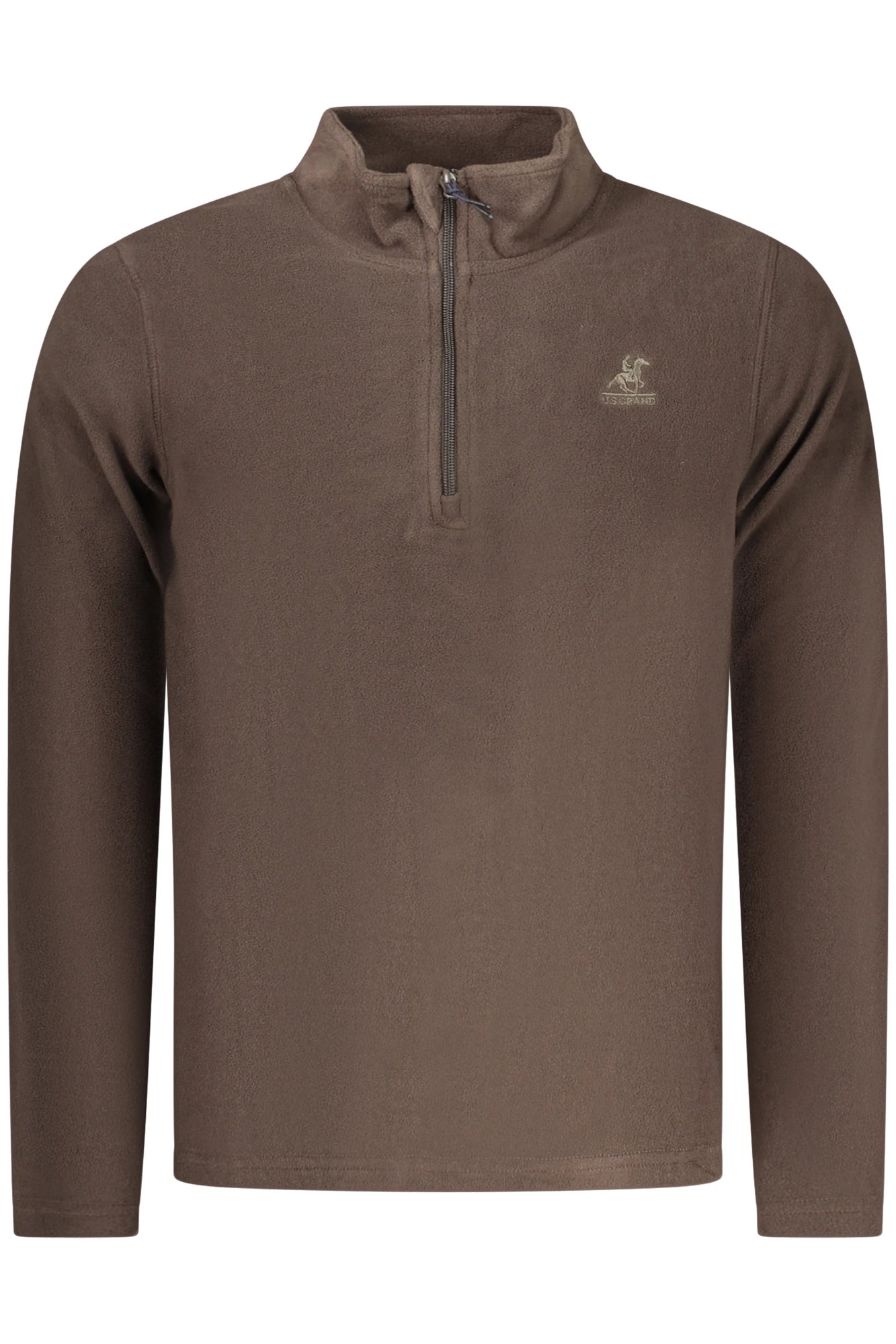 US GRAND MEN&#39;S BROWN ZIP-UP SWEATSHIRT