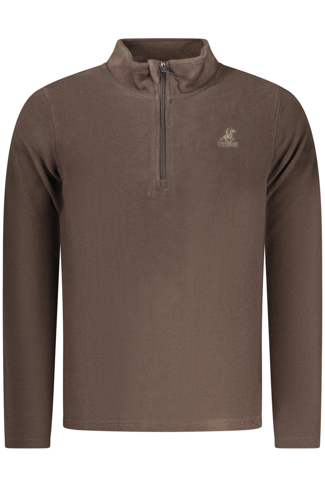 US GRAND MEN&#39;S BROWN ZIP-UP SWEATSHIRT