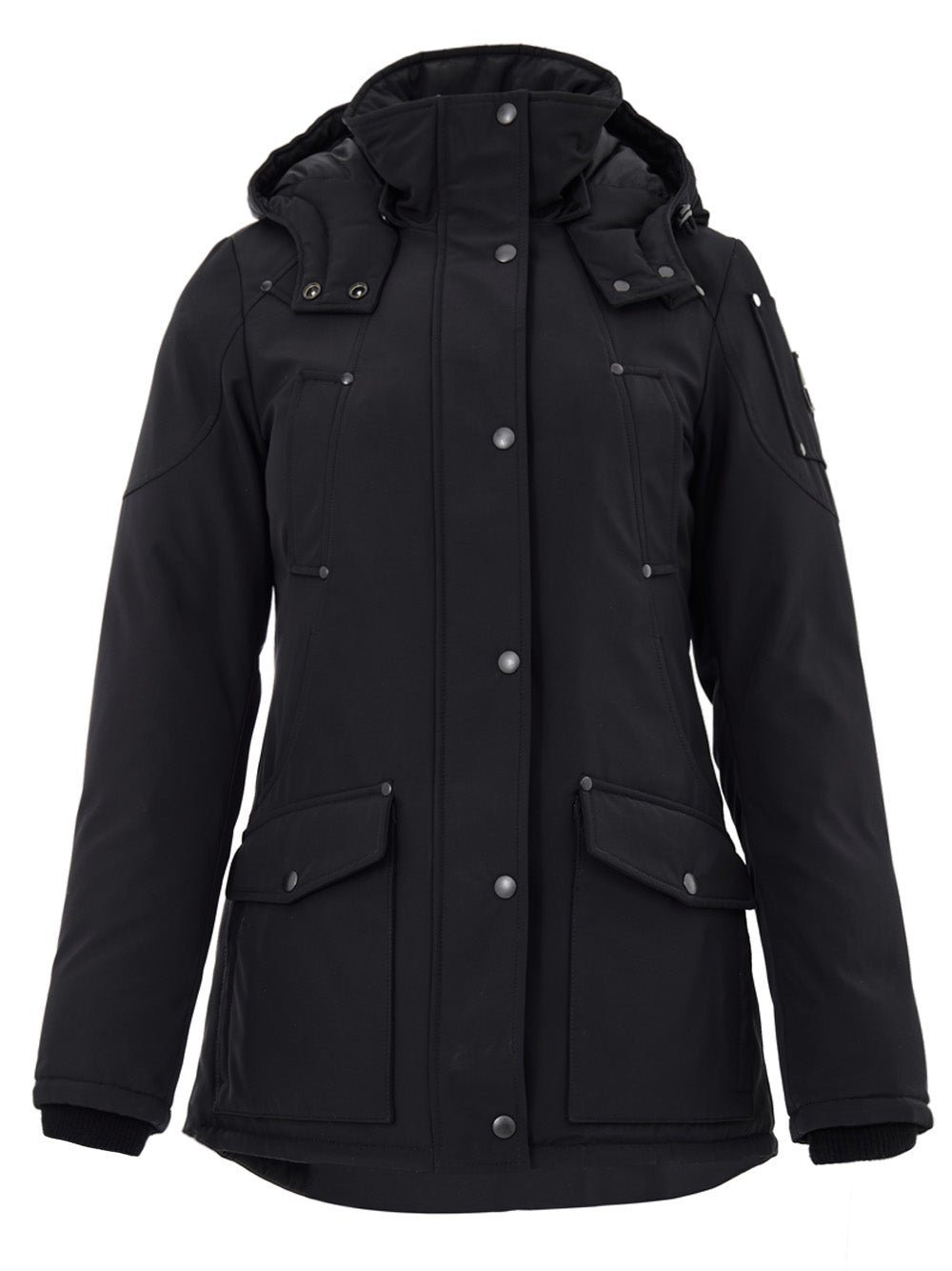 Moose Knuckles Hooded Field Jacket in Black