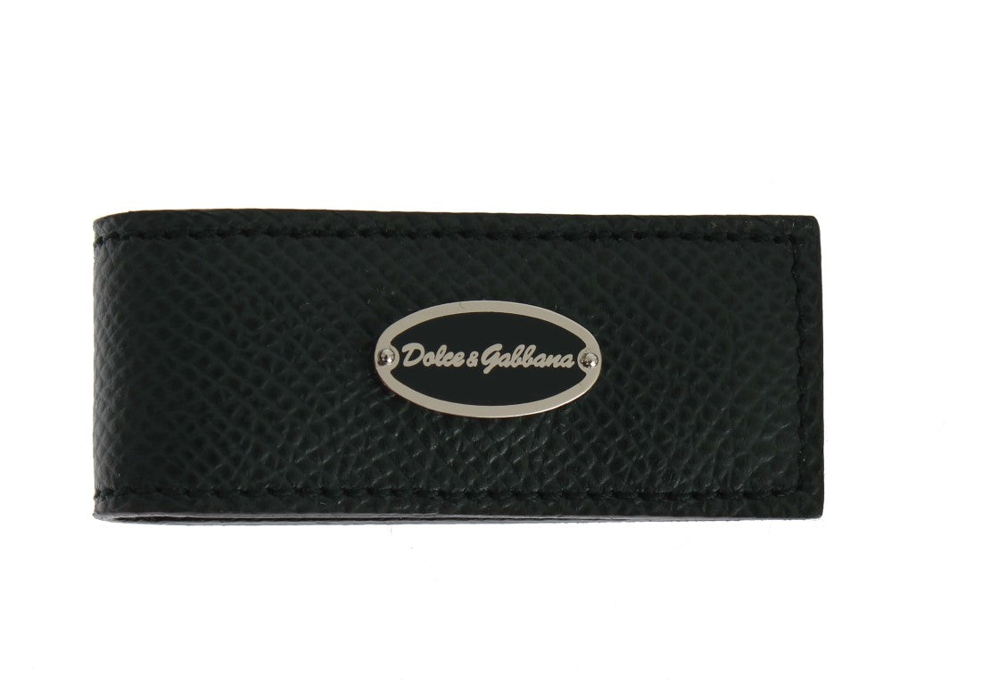 Dolce &amp; Gabbana Elegante Geldklammer aus grünem Leder