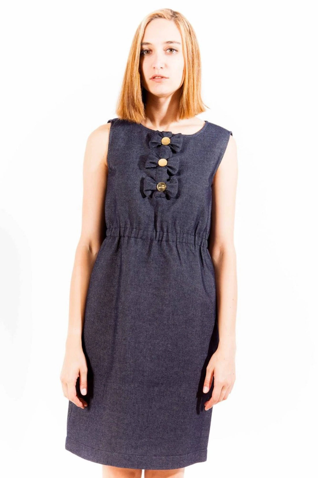 LOVE MOSCHINO SHORT DRESS WOMAN BLUE