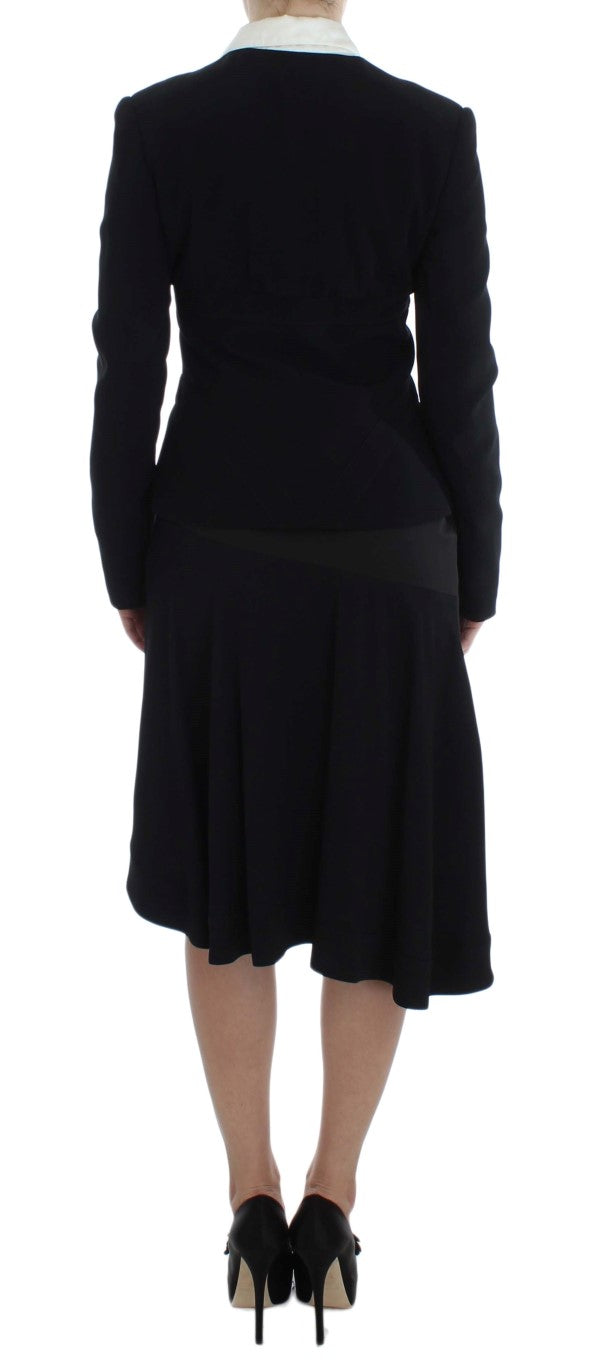 Exte Eleganter Zweiteiliger Rockanzug in Schwarz &amp; Blau