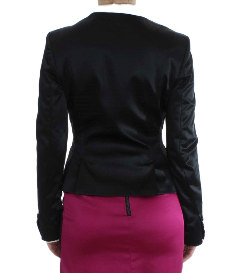 Blazer simple boutonnage noir et rose Exte Chic