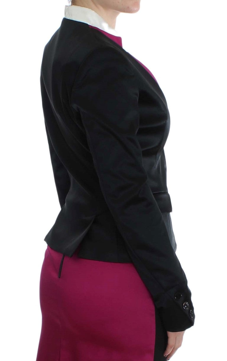 Blazer simple boutonnage noir et rose Exte Chic