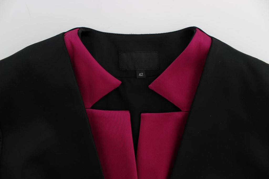 Blazer simple boutonnage noir et rose Exte Chic