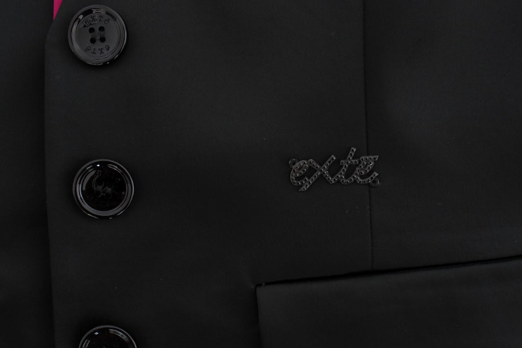 Blazer simple boutonnage noir et rose Exte Chic