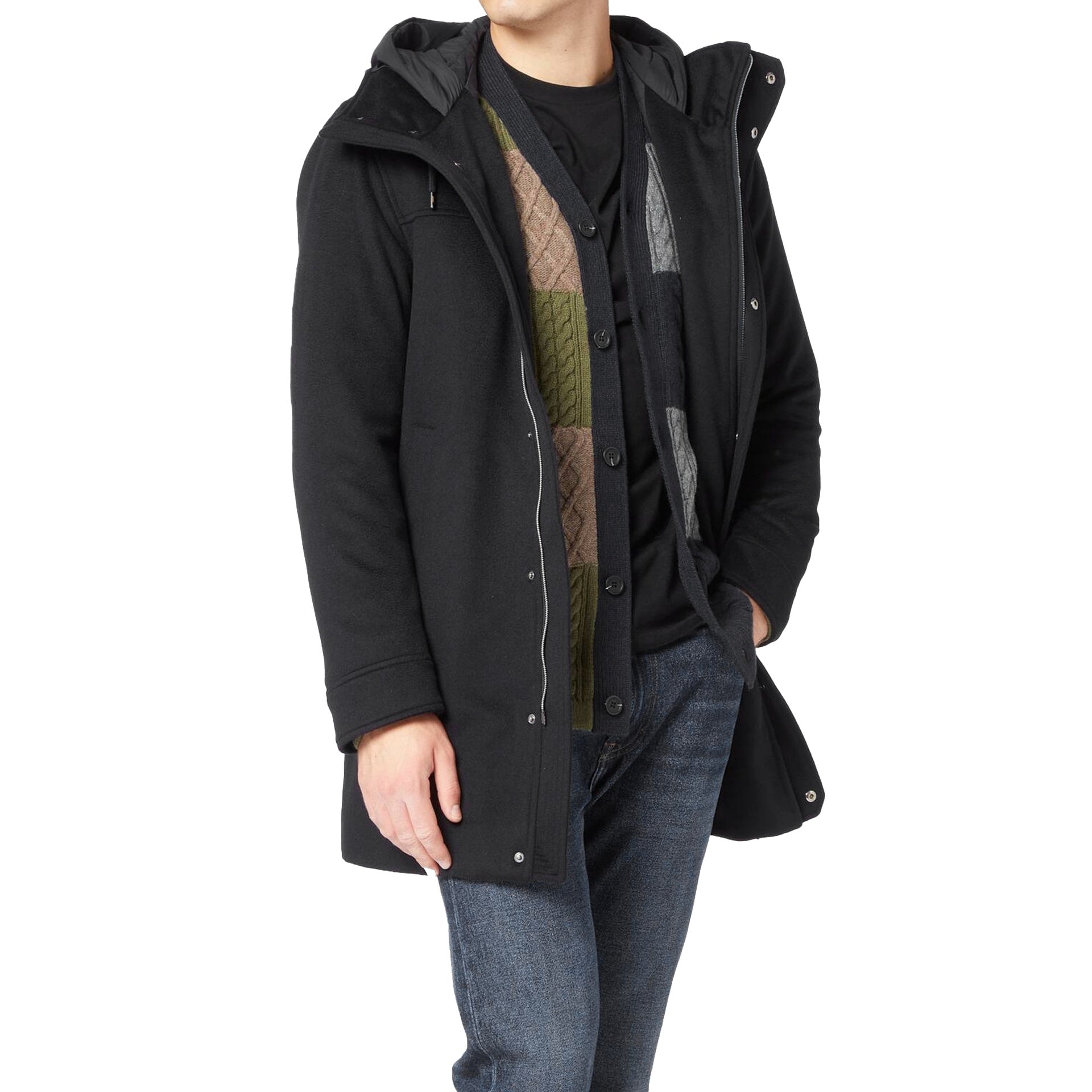 HERNO Wool Cashmere Hooded Coat