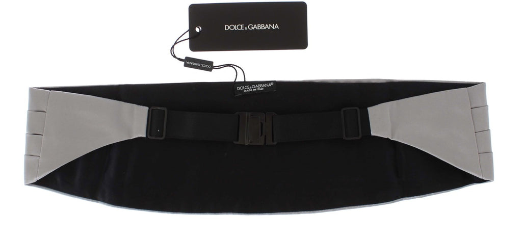 Ceinture élégante en soie argentée Dolce &amp; Gabbana