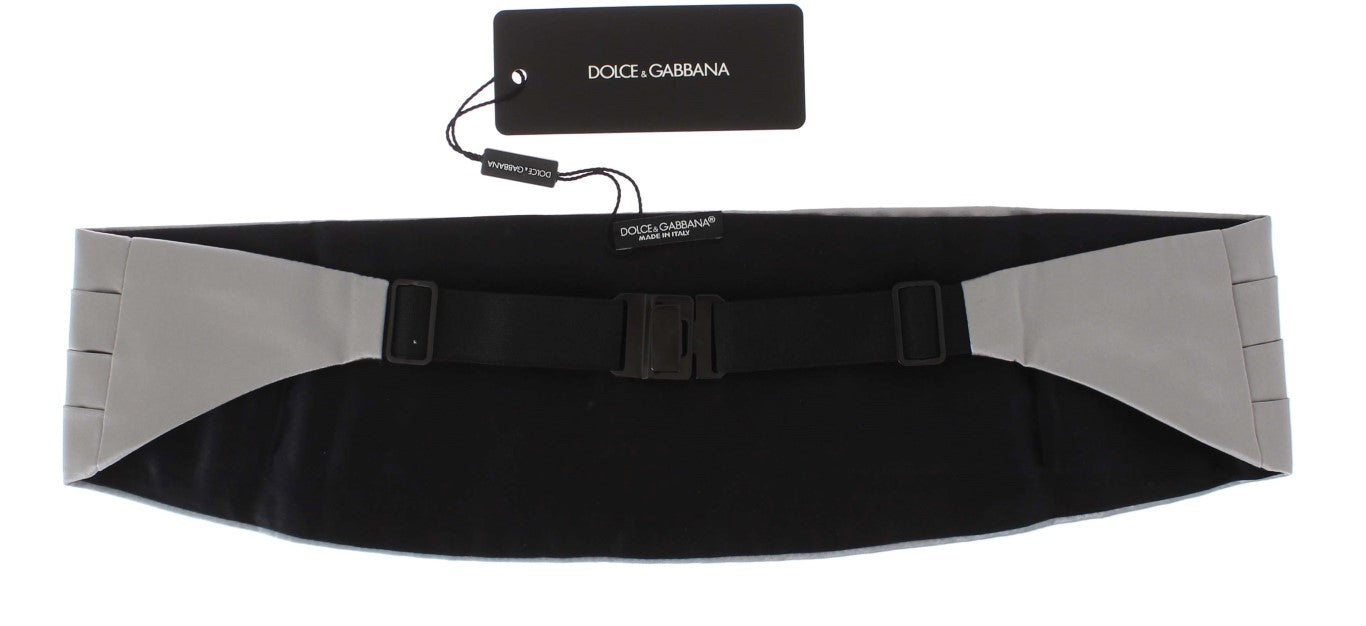 Ceinture élégante en soie argentée Dolce &amp; Gabbana
