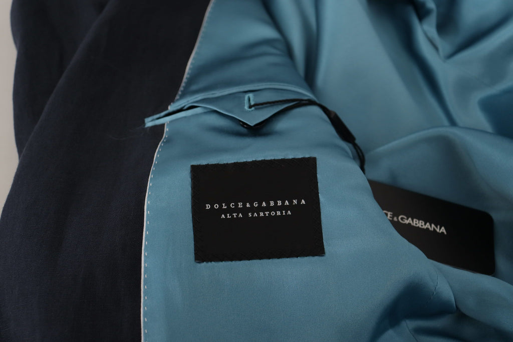 Blazer élégant en lin à boutonnage simple Dolce &amp; Gabbana