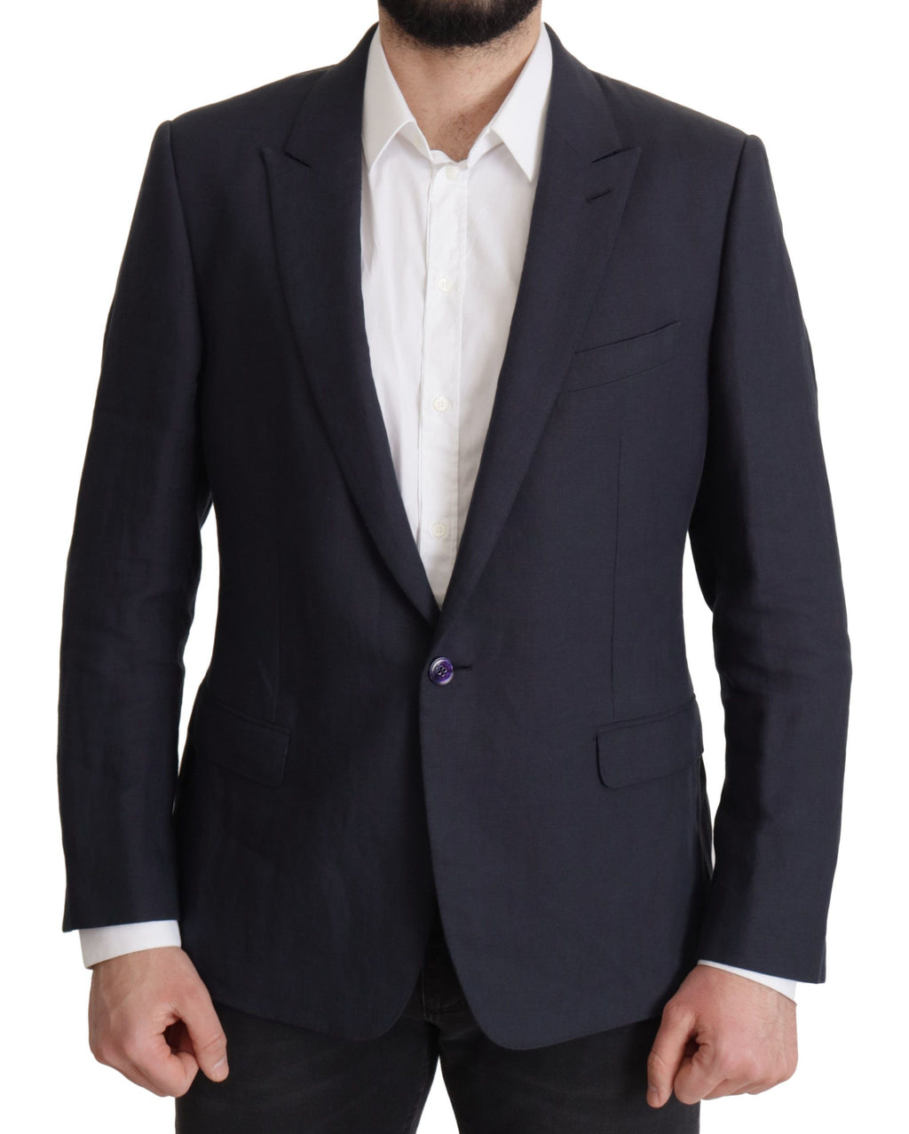 Blazer élégant en lin à boutonnage simple Dolce &amp; Gabbana