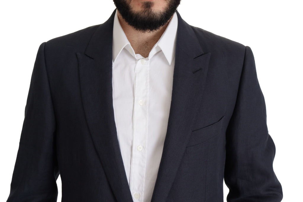 Blazer élégant en lin à boutonnage simple Dolce &amp; Gabbana