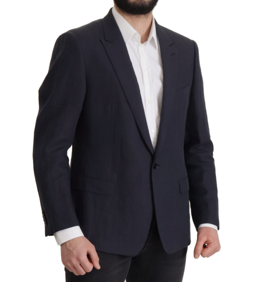 Blazer élégant en lin à boutonnage simple Dolce &amp; Gabbana