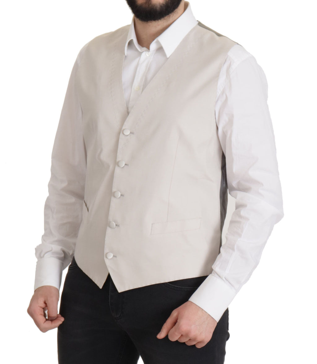 Ensemble veste de costume élégant en soie mélangée gris clair Dolce &amp; Gabbana