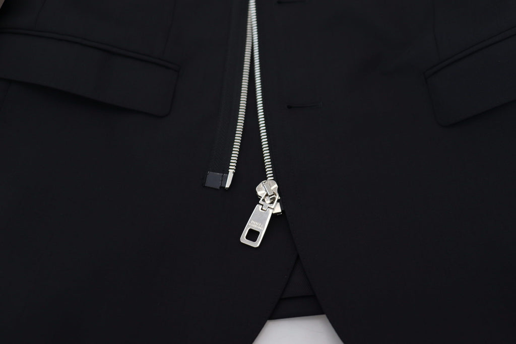 Dolce &amp; Gabbana Elegante schwarze Schurwolljacke