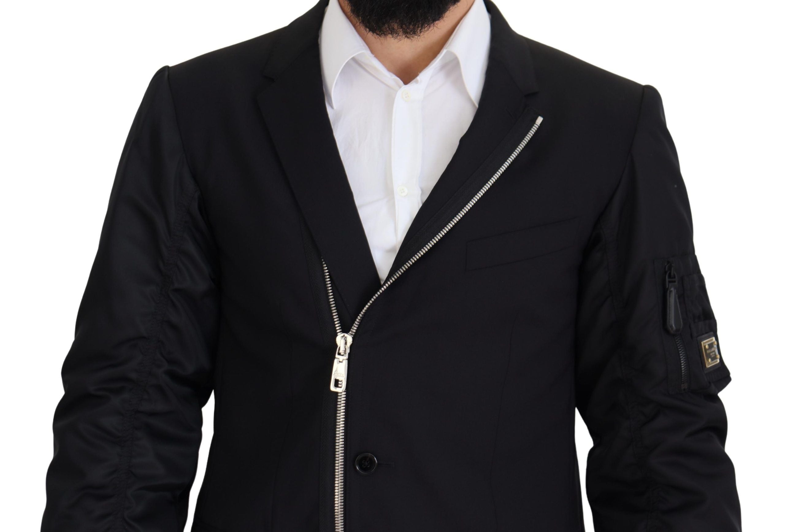 Dolce &amp; Gabbana Elegante schwarze Schurwolljacke