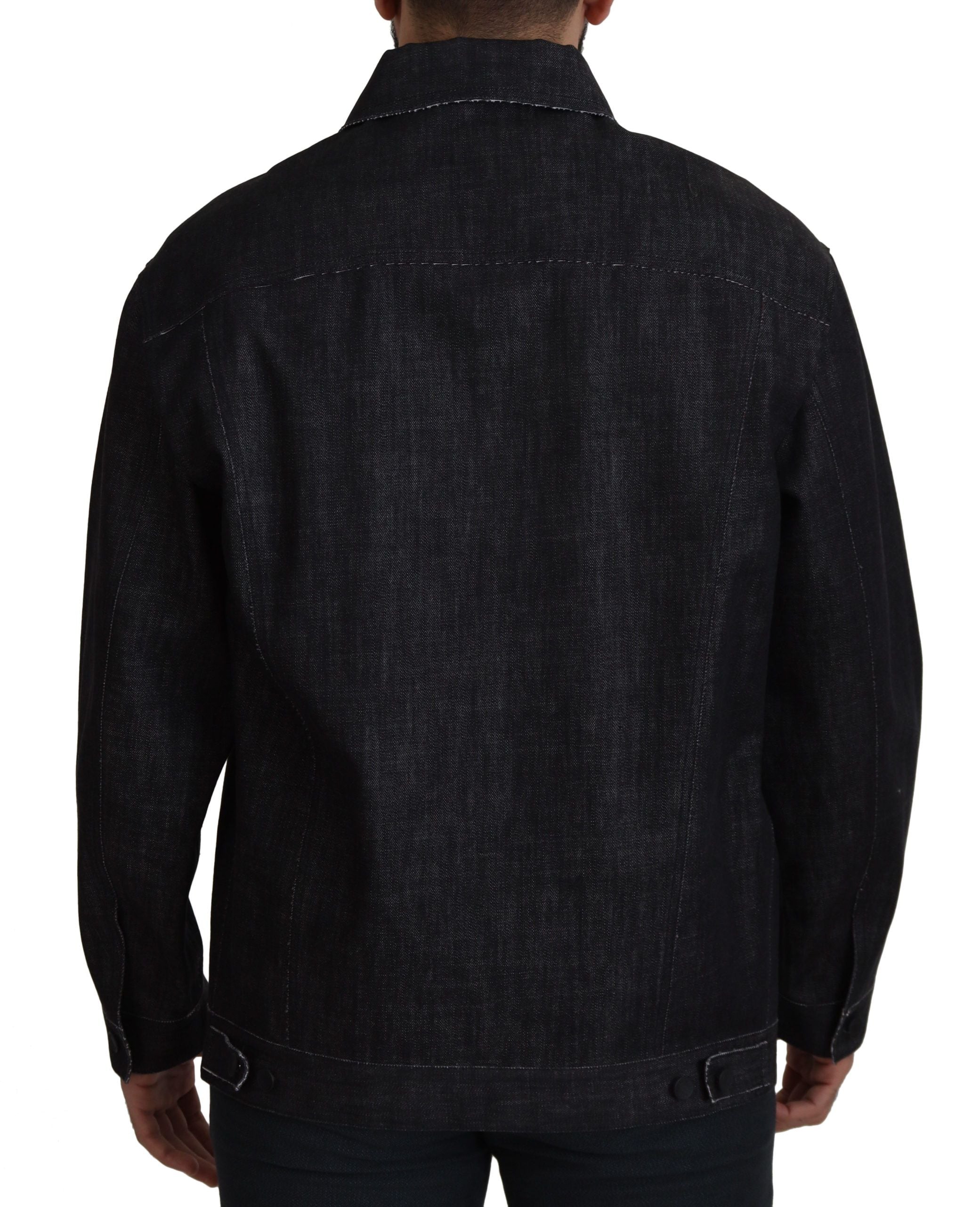 Dolce &amp; Gabbana Elegante schwarze Jeansjacke