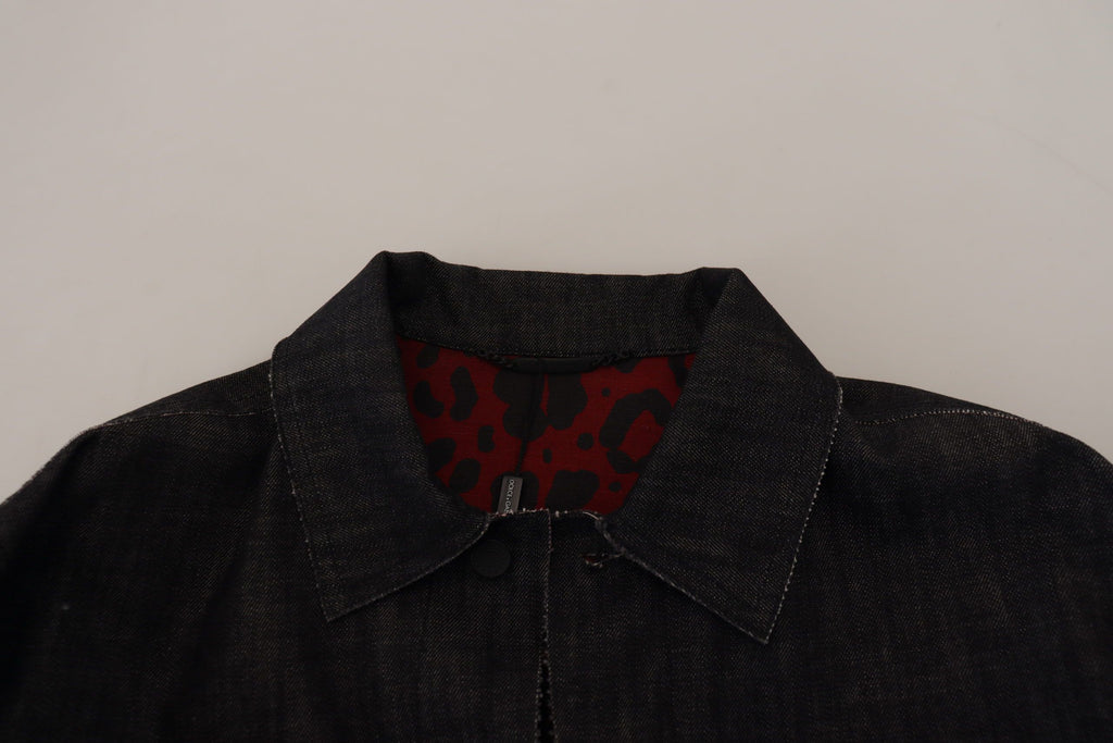 Dolce &amp; Gabbana Elegante schwarze Jeansjacke