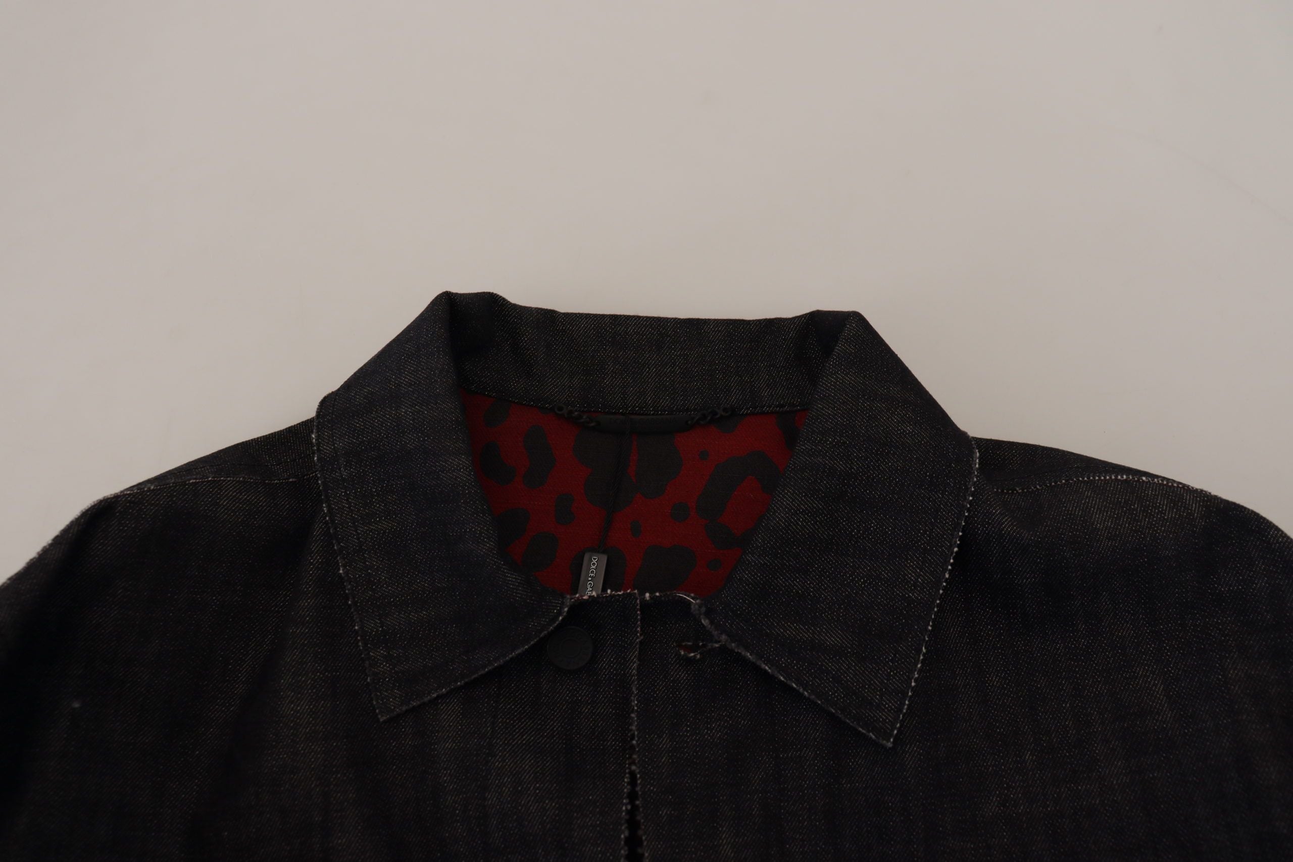 Dolce &amp; Gabbana Elegante schwarze Jeansjacke