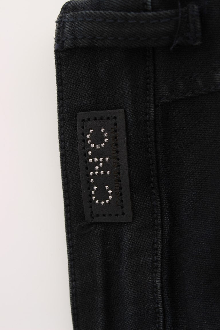 Costume National Sleek Slim Fit Designer-Jeans in klassischem Schwarz
