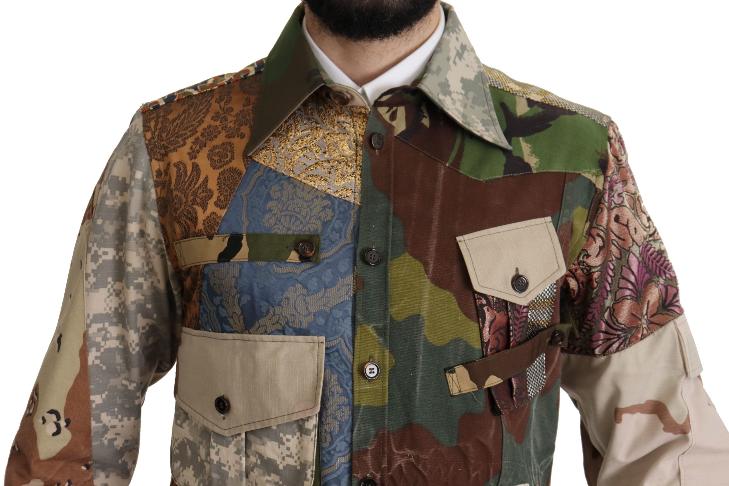 Dolce &amp; Gabbana Patchwork Camouflage Freizeithemd